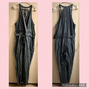 Express blue sleeveless jumpsuit